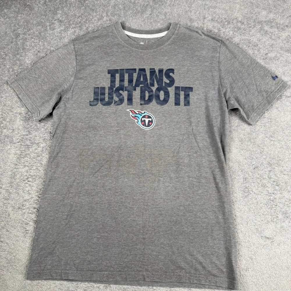 Tennessee Titans Just Do It Shirt Mens Large Gray NFL Team Apparel Tee Nike
